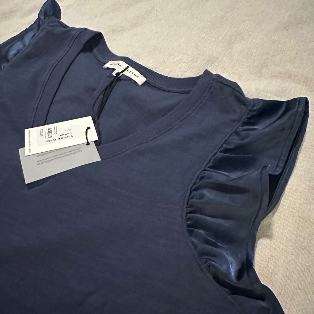 MELISSA NEPTON Blue Ruffled Blouse